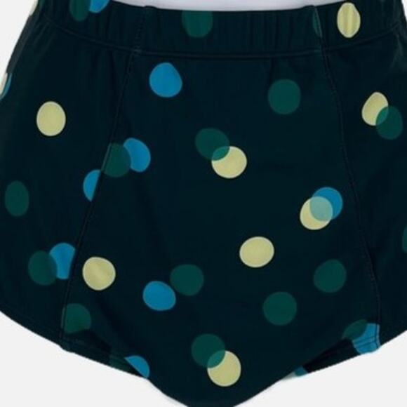 Bikini Bottom High Waist with Polka dots in Blue Green Bottom Only Size Large - Picture 3 of 8